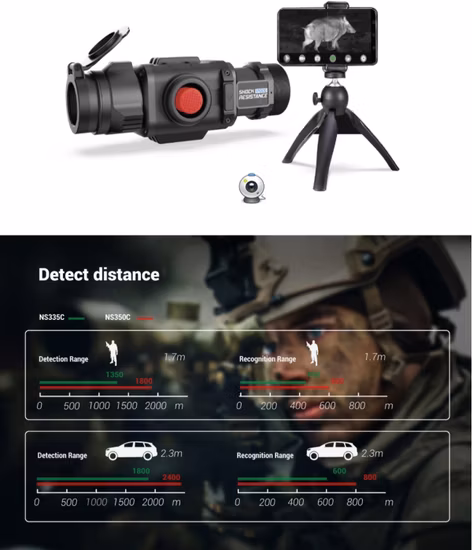 サーマルイメージングナイトビジョンフロントマウントサーマルイメージングライフルスコープライフルスコープにナイトビジョンを追加する取り付け可能なサーマルイメージングアクセサリ